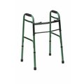 Mabis Mabis 500-1044-1200 Two Button Release Aluminum Folding Walkers with Rubber Tips - Green - Carton of 2 500-1044-1200